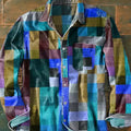 Herren Lässiges Langarmhemd mit Patchwork-Design