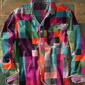 Herren Lässiges Langarmhemd mit Patchwork-Design
