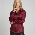 Damen Satin-Bluse mit klassischem Kragen