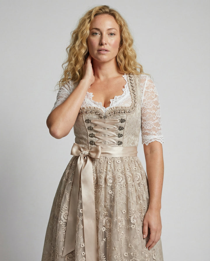 Traditionelles Dirndlkleid mit Schnürmieder für Oktoberfest | Zeitlos
