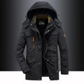 Herren-Parka mit Fleece-Innenfutter und Kapuze mit Kunstpelzbesatz