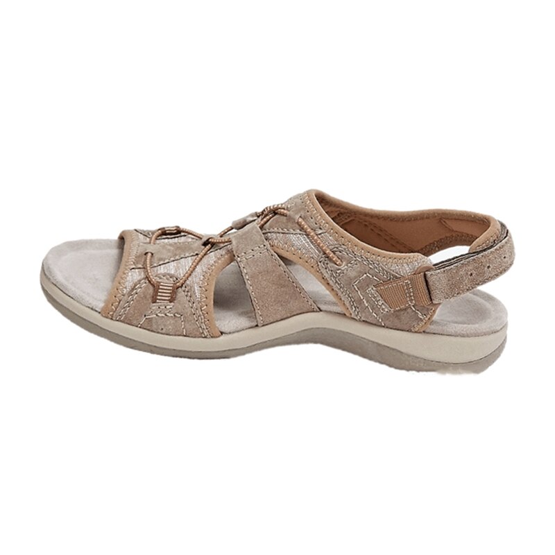 Orthopädische Sandalen – bequem flach Klettverschluss Sommerschuhe Damen Outdoor