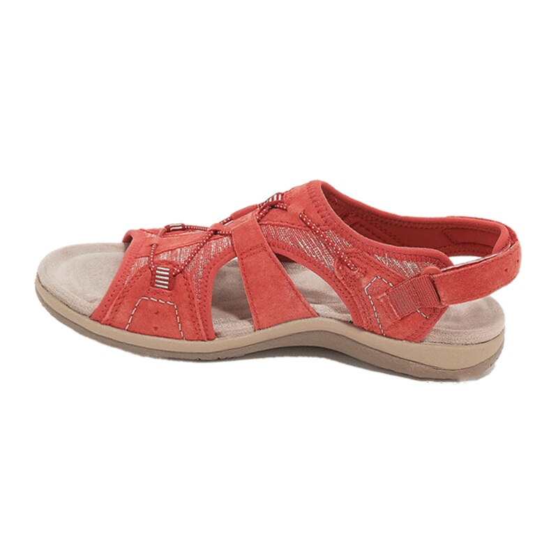 Orthopädische Sandalen – bequem flach Klettverschluss Sommerschuhe Damen Outdoor