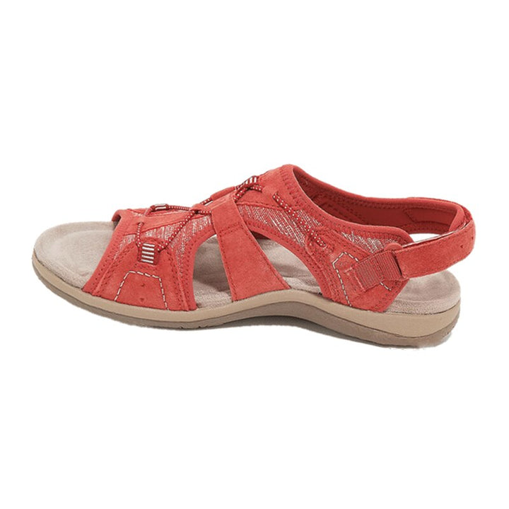 Orthopädische Sandalen – bequem flach Klettverschluss Sommerschuhe Damen Outdoor
