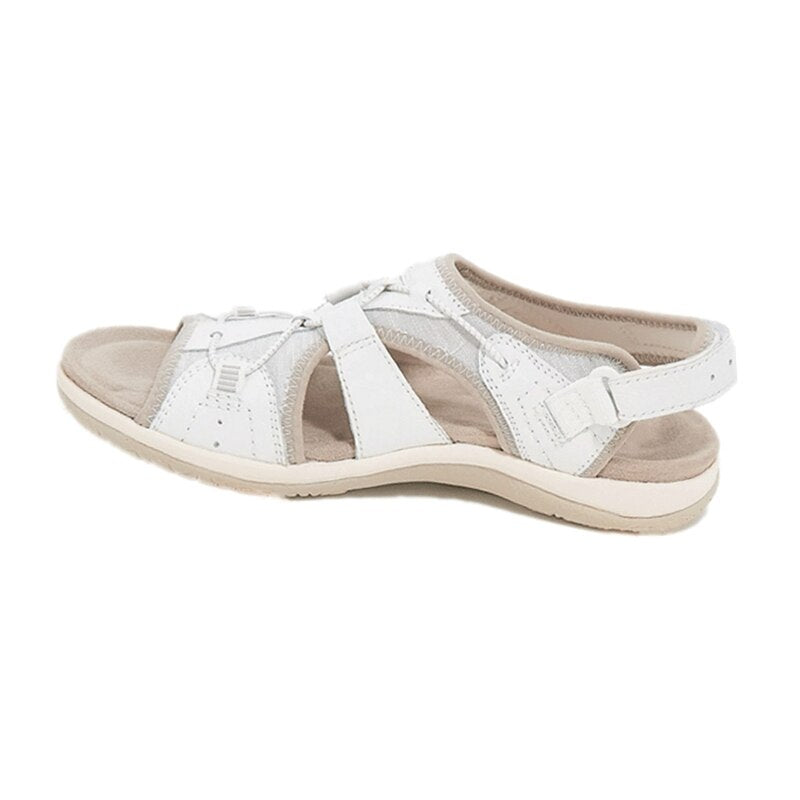 Orthopädische Sandalen – bequem flach Klettverschluss Sommerschuhe Damen Outdoor