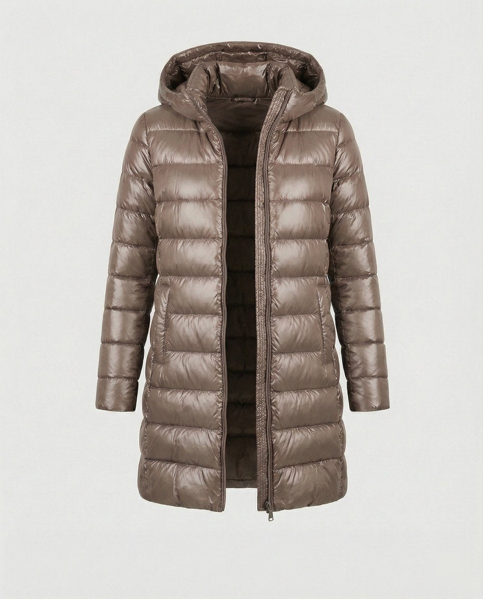 Winterjacke Damen Ultraleichte Slim-Fit Daunenjacke mit Kapuze