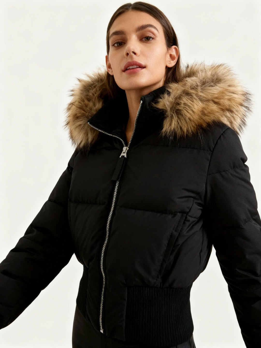 Damen Gesteppt Winterjacke mit Warm & Abnehmbarer Kapuze | Zeitlos