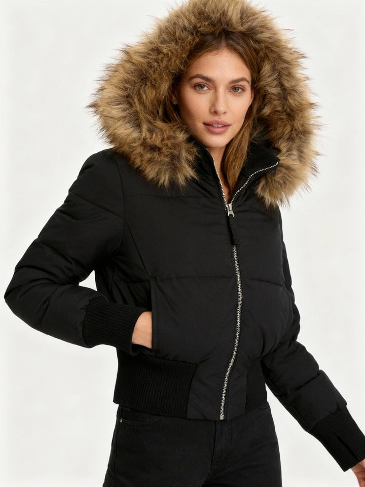 Damen Gesteppt Winterjacke mit Warm & Abnehmbarer Kapuze | Zeitlos