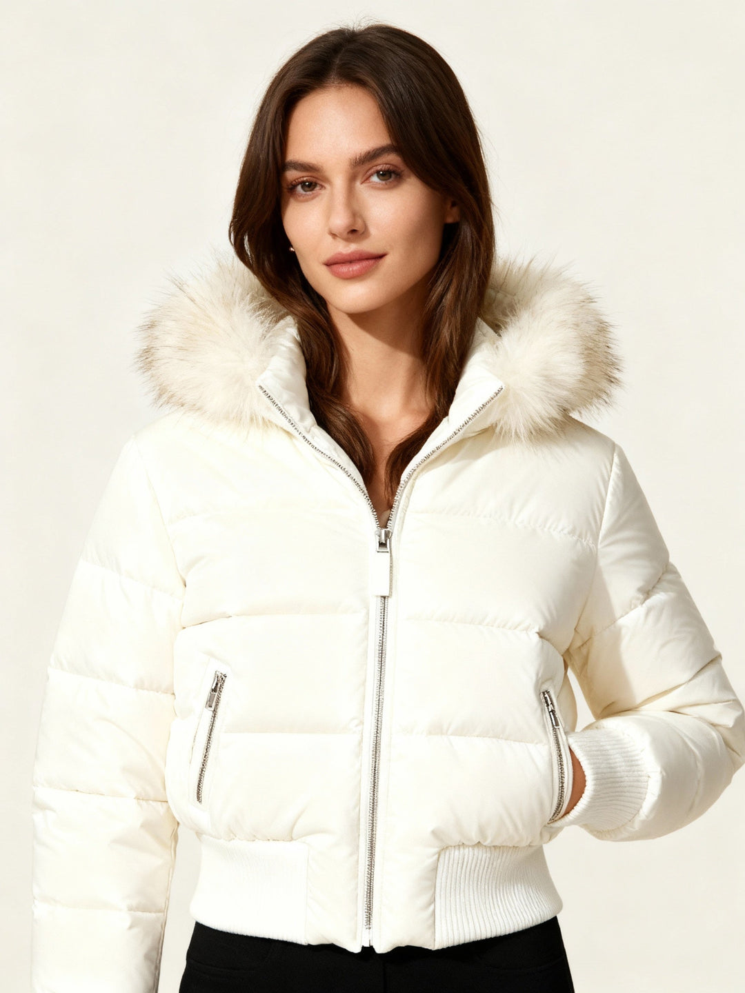 Damen Gesteppt Winterjacke mit Warm & Abnehmbarer Kapuze | Zeitlos