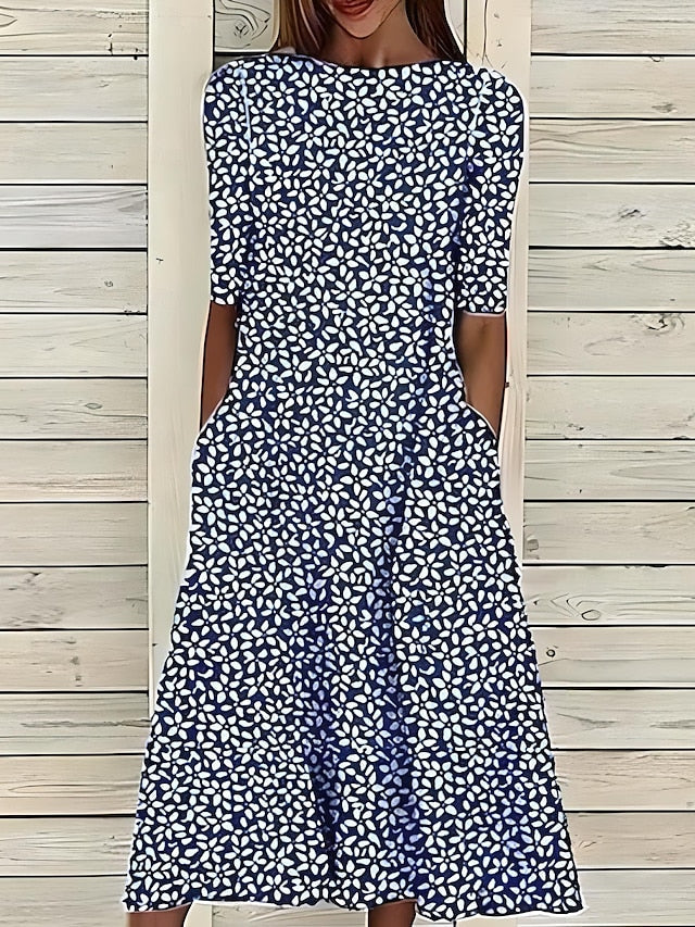 Küstenblumen Midi Kleid